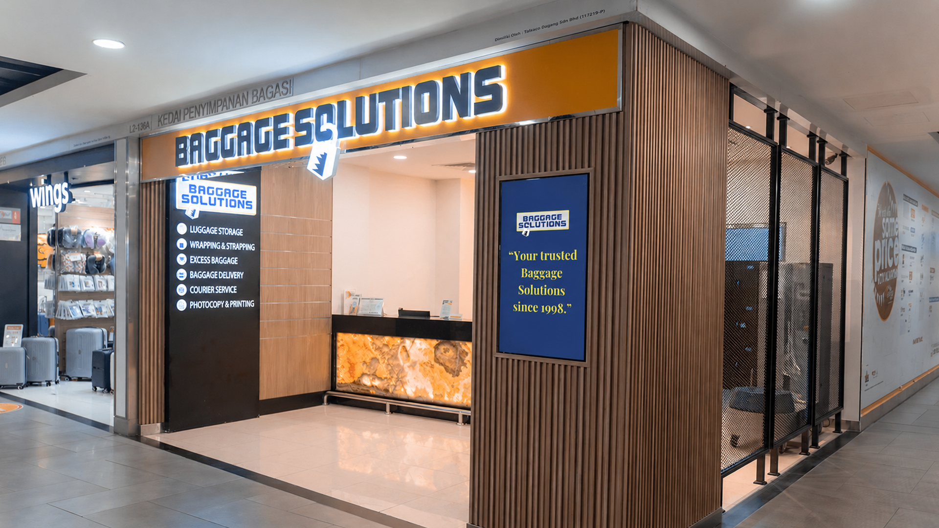 Baggage Solutions airport baggage service counter